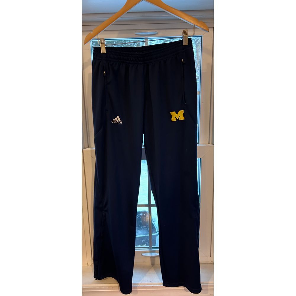 Team Issued University of Michigan Adidas Track Pants embroidered‎ sz M